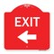 Signmission Parking Lot Sign Exit Sign Left Arrow, Red & White Aluminum Sign, 18" L, 18" H, RW-1818-23422 A-DES-RW-1818-23422 - alternate 1